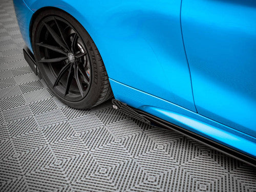 Maxton Design Street Pro Side Skirt Diffusers/Extensions with Gloss Flaps - Black - BMW M2 F87 (2016-2020)
