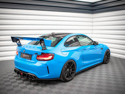 Maxton Design Gloss Piano Black Rear Window/Roofline Spoiler Extension for BMW M2 F87 Coupe 2016–2020 | Rear Screen Lip, Roof Visor, Rear Glass Top Spoiler | ABS Stick-On Adhesive Fit