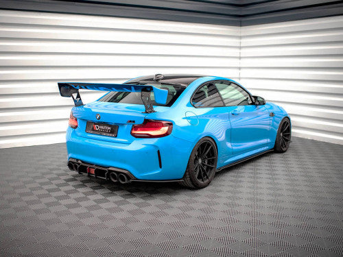 BMW M2 F87 2016-2020 Rear Diffuser - Maxton Design Street Pro, Matt Black 10mm ABS | Rear Valance / Lower Bumper Insert / Rear Splitter / Undertray / Rear Skirt | Performance Rear Bumper Diffuser Fits M2 Coupe F87 (BM-2-87-M-RS1)