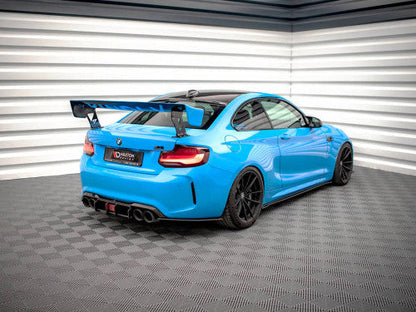 BMW M2 F87 2016-2020 Rear Diffuser - Maxton Design Street Pro, Matt Black 10mm ABS | Rear Valance / Lower Bumper Insert / Rear Splitter / Undertray / Rear Skirt | Performance Rear Bumper Diffuser Fits M2 Coupe F87 (BM-2-87-M-RS1)