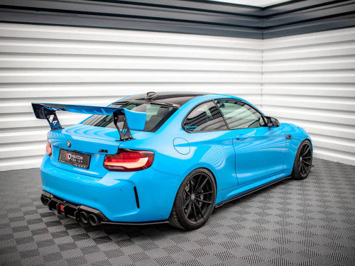 Maxton Design Street Pro Rear Side Splitters / Spats / Winglets for BMW M2 F87 2016-2020 (incl M2 Competition) - Rear Bumper Corner Extensions, Valance Fins - 10mm ABS, Matte Black or Red Core, Aero Blades