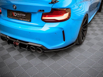 Maxton Design Street Pro Rear Side Splitters / Spats / Winglets for BMW M2 F87 2016-2020 (incl M2 Competition) - Rear Bumper Corner Extensions, Valance Fins - 10mm ABS, Matte Black or Red Core, Aero Blades