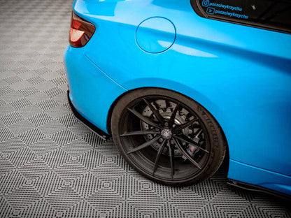 Maxton Design Street Pro Rear Side Splitters / Spats / Winglets for BMW M2 F87 2016-2020 (incl M2 Competition) - Rear Bumper Corner Extensions, Valance Fins - 10mm ABS, Matte Black or Red Core, Aero Blades