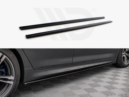 BMW M5 F90 Side Skirts / Side Blades / Sill Extensions by Maxton Design – Gloss Black ABS Rocker Panel Extensions | Aero Side Skirt Diffusers | 2017-on | Mounting Kit Included
