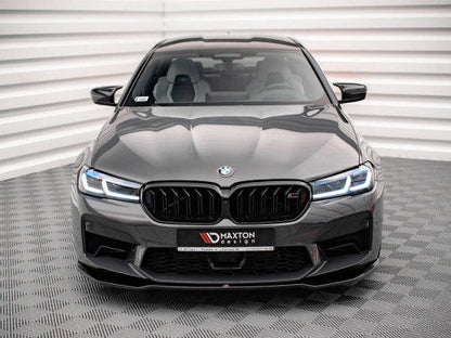 Maxton Design V2 Gloss Black Front Splitter for BMW M5 F90 LCI Facelift (2020-2024) - Front Lip / Chin Spoiler / Bumper Lip / Lower Spoiler ABS Piano Black / Front Valance / Airdam / Front Bumper Extension / Lip Kit / Under Spoiler
