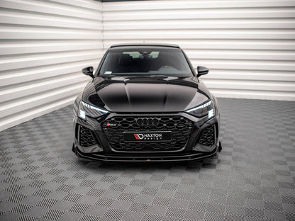 Maxton Design - STREET PRO FRONT SPLITTER V.1 (+FLAPS) AUDI RS3 SPORTBACK 8Y (2020-)