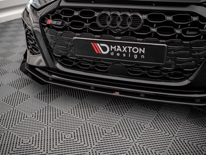 Maxton Design - STREET PRO FRONT SPLITTER V.1 (+FLAPS) AUDI RS3 SPORTBACK 8Y (2020-)