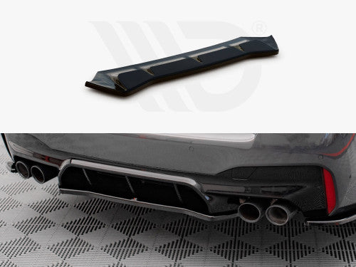 Maxton Design Rear Diffuser Lip Splitter Centre/Center Valance Insert for BMW M5 F90 Saloon/Sedan (2017–2019) | Rear Bumper Lip/Lower Spoiler/Apron Extension | Gloss Black, Carbon Look, Textured Black