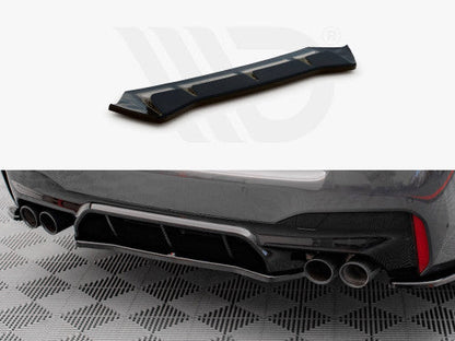Maxton Design Rear Diffuser Lip Splitter Centre/Center Valance Insert for BMW M5 F90 Saloon/Sedan (2017–2019) | Rear Bumper Lip/Lower Spoiler/Apron Extension | Gloss Black, Carbon Look, Textured Black
