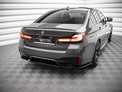 Maxton Design Rear Diffuser Lip Splitter Centre/Center Valance Insert for BMW M5 F90 Saloon/Sedan (2017–2019) | Rear Bumper Lip/Lower Spoiler/Apron Extension | Gloss Black, Carbon Look, Textured Black