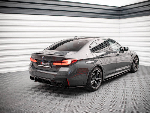 Maxton Design Piano Gloss Black Rear Spats & Side Splitters for BMW M5 F90 2017-2019 - Rear Bumper Corner Extensions, Rear Diffuser Side Extensions, Aero Fins - ABS Direct Fit Pair with Fitting Kit