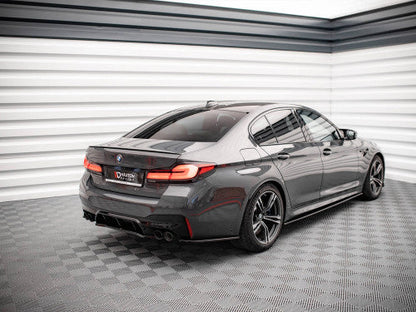 Maxton Design Piano Gloss Black Rear Spats & Side Splitters for BMW M5 F90 2017-2019 - Rear Bumper Corner Extensions, Rear Diffuser Side Extensions, Aero Fins - ABS Direct Fit Pair with Fitting Kit