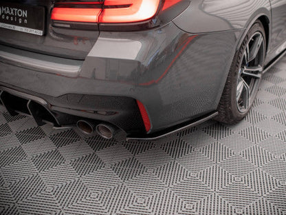 Maxton Design Piano Gloss Black Rear Spats & Side Splitters for BMW M5 F90 2017-2019 - Rear Bumper Corner Extensions, Rear Diffuser Side Extensions, Aero Fins - ABS Direct Fit Pair with Fitting Kit