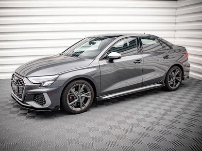 Maxton Design - Street PRO Side Skirts Diffusers + Flaps Audi S3 / A3 S-Line 8Y
