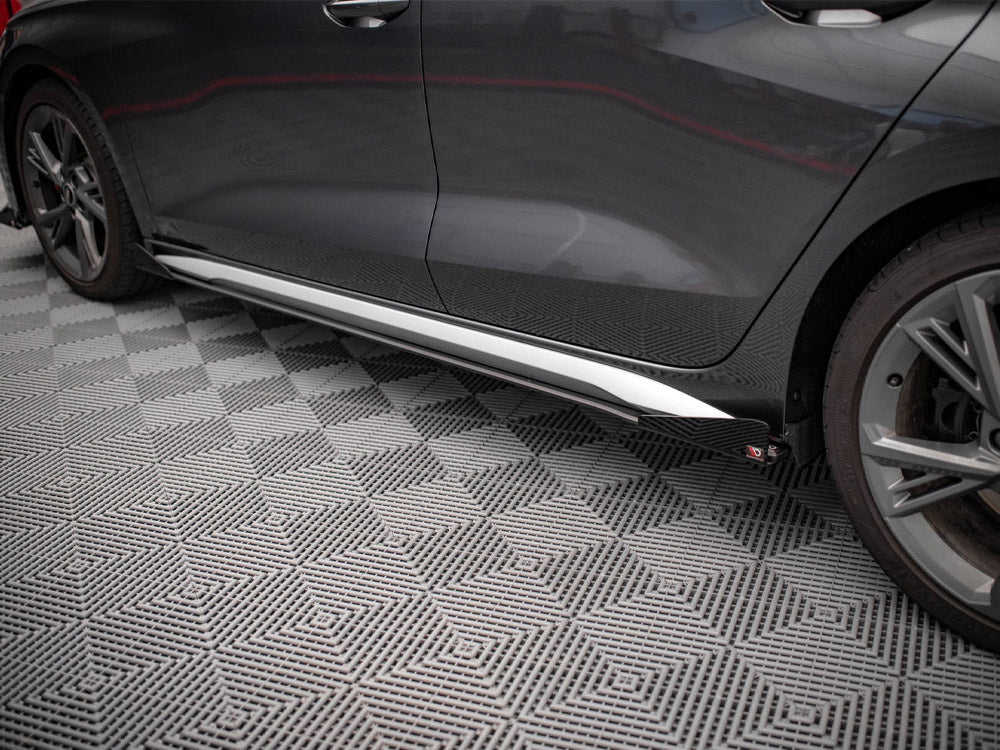 Maxton Design - Street PRO Side Skirts Diffusers + Flaps Audi S3 / A3 S-Line 8Y