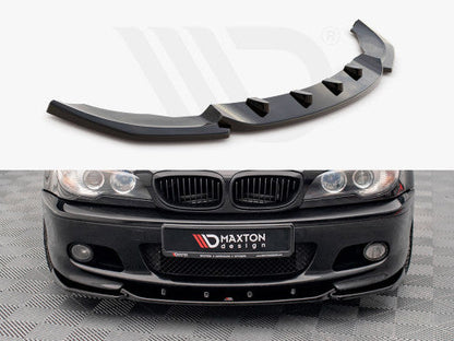 Maxton Design V2 Gloss Black Front Splitter Front Lip Chin Spoiler for BMW 3 Series E46 Coupe (1999-2005) M Sport/M Tech/M-Technik/M-Pack - Piano Black ABS Front Bumper Lip Aero Valance