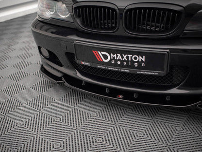Maxton Design V2 Gloss Black Front Splitter Front Lip Chin Spoiler for BMW 3 Series E46 Coupe (1999-2005) M Sport/M Tech/M-Technik/M-Pack - Piano Black ABS Front Bumper Lip Aero Valance