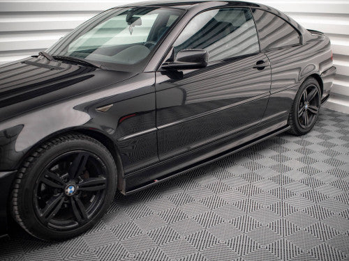 Maxton Design Gloss Black Side Skirts Diffusers V.2 for BMW 3 Series E46 Coupe M Sport (M-Pack) 1999-2005