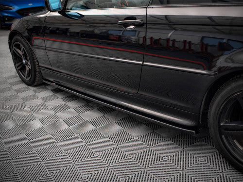 Maxton Design Gloss Black Side Skirts Diffusers V.2 for BMW 3 Series E46 Coupe M Sport (M-Pack) 1999-2005