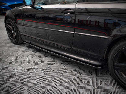 Maxton Design Gloss Black Side Skirts Diffusers V.2 for BMW 3 Series E46 Coupe M Sport (M-Pack) 1999-2005