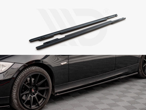 Maxton Design Gloss Black Side Skirts / Extensions / Diffusers for BMW 3 Series E90 Saloon (Sedan) 2004–2008 Pre-LCI – Side Splitters / Sill Extensions / Rocker Panel Side Blades – OEM Fit Body Kit Styling
