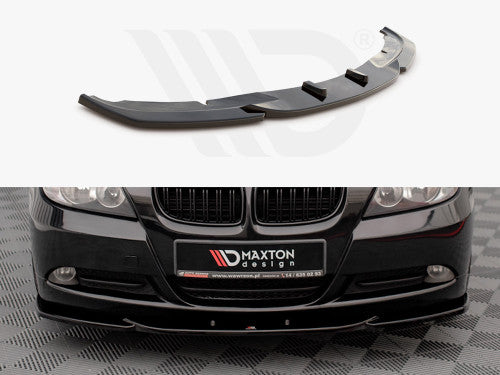 Maxton Design Gloss Black Front Splitter V.2 for BMW 3 Series E90 Saloon/Sedan (2004-2008) – Front Lip Spoiler, Front Bumper Lip, Chin Spoiler, Valance Aero Skirt Extension