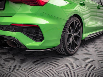 Maxton Design - STREET PRO REAR SIDE SPLITTERS (+FLAPS) AUDI RS3 SEDAN 8Y (2020-)