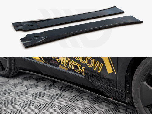 Maxton Design BMW i3 Mk1 Facelift (LCI) 2017-2022 Gloss Black Side Skirts - Side Splitters, Skirt Extensions, Side Skirt Diffusers, Rocker Panel/Sill Extensions, Aero Blades - ABS Body Kit