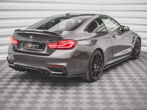 BMW M4 F82 Coupe 2014-2020 Rear Lower Diffuser/Bumper Trim Valance/Insert - Gloss/Piano Black ABS OEM-Style Replacement Rear Skirt/Apron by Maxton Design