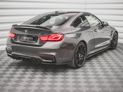 BMW M4 F82 Coupe 2014-2020 Rear Lower Diffuser/Bumper Trim Valance/Insert - Gloss/Piano Black ABS OEM-Style Replacement Rear Skirt/Apron by Maxton Design