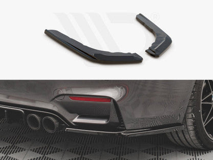 Maxton Design Rear Side Splitters V.2 Gloss Black ABS for BMW M4 F82 Coupe 2014-2020 (Rear Spats/Corner Splitters) BM-4-82-M-RS1
