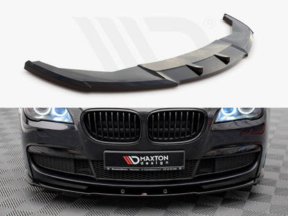 Maxton Design V1 Gloss Black (Piano Black) Front Splitter for BMW 7 Series F01 M Sport/M-Pack/M-Tech 2008-2013 | Front Bumper Lip, Chin Spoiler, Aero Lower Valance Air Dam ABS