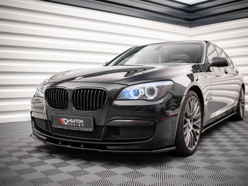 Maxton Design V1 Gloss Black (Piano Black) Front Splitter for BMW 7 Series F01 M Sport/M-Pack/M-Tech 2008-2013 | Front Bumper Lip, Chin Spoiler, Aero Lower Valance Air Dam ABS