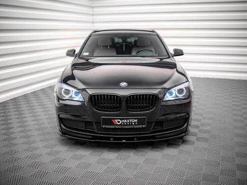 Maxton Design V1 Gloss Black (Piano Black) Front Splitter for BMW 7 Series F01 M Sport/M-Pack/M-Tech 2008-2013 | Front Bumper Lip, Chin Spoiler, Aero Lower Valance Air Dam ABS