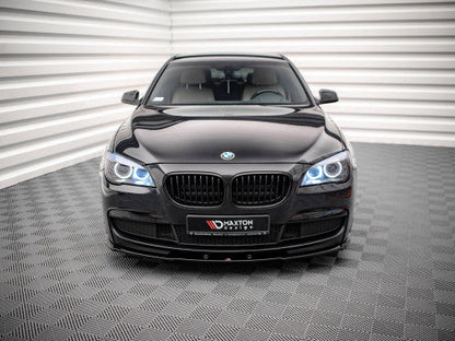 Maxton Design V1 Gloss Black (Piano Black) Front Splitter for BMW 7 Series F01 M Sport/M-Pack/M-Tech 2008-2013 | Front Bumper Lip, Chin Spoiler, Aero Lower Valance Air Dam ABS