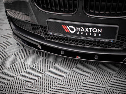 Maxton Design Gloss Black Front Splitter V.2 for BMW 7 Series F01 M Sport (M-Pack) 2008-2013 | Front Bumper Lip Spoiler ABS