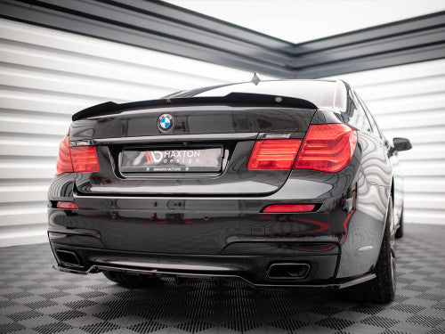 Maxton Design Gloss/Piano Black Rear Bootlid/Trunk Lip Spoiler Cap (Decklid Tail Wing Extension) for BMW 7 Series F01 Saloon M Sport M-Pack 2008-2013 | ABS | 3M Tape-On | OEM+ Fit