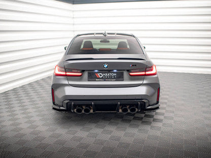 Maxton Design Gloss Piano Black Rear Corner Extensions / Side Splitters V1 for BMW M3 G80 Saloon/Sedan (2021+) – Rear Bumper Spats, Apron Splitters, Diffuser Side Extensions – Pair