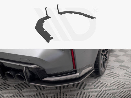 Maxton Design Street Pro Rear Corner Extensions/Side Splitters for BMW M3 G80 (2021+) - Matte Black 10mm ABS Rear Spats, Bumper Extensions & Rear Lip Arch Splitters