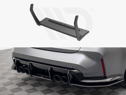 Maxton Design Street Pro Rear Diffuser/Lower Valance for BMW M3 G80 Saloon/Sedan (2021+) - Matt/Matte Black 10mm ABS Rear Bumper Apron Splitter Undertray with Fins - Optional Red Core Accent - Fits M3 Competition