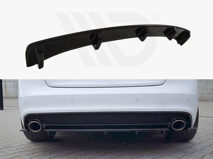 Maxton Design - Central Rear Splitter (Vertical Bars) Audi A5 S-line 8T FL Coupe / Sportback (2011-2016)