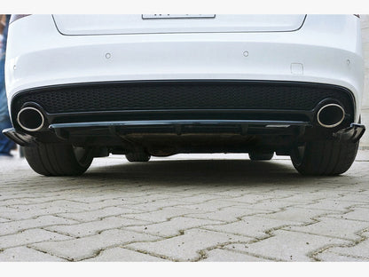 Maxton Design - Central Rear Splitter (Vertical Bars) Audi A5 S-line 8T FL Coupe / Sportback (2011-2016)