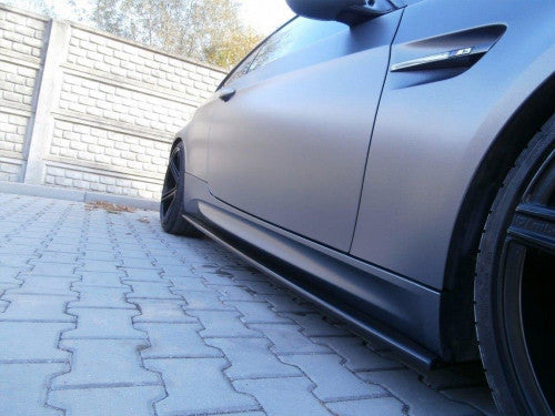 Maxton Design Gloss/Piano Black Side Skirts, Diffusers & Extensions - Rocker/Sill Blades Side Splitters/Lips (Pair) for BMW M3 E92 E93 E9X 2007-2013 Coupe Cabriolet Convertible V8 S65