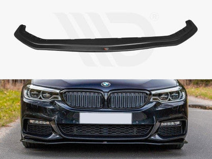 Maxton Design V2 Gloss Black Front Splitter Bumper Lip for BMW 5 Series G30 G31 M Sport 2017-2020 - Chin Spoiler/Front Lip Extension/Front Diffuser Blade for Saloon & Touring (Pre-LCI)