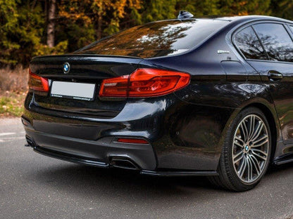 Maxton Design Gloss Piano Black Rear Centre Splitter, Lower Spoiler/Valance for BMW 5 Series G30/G31 M Sport 2017-2020 (Saloon & Touring) - Diffuser Add-On Rear Lip Skirt Bumper Extension - Pre-LCI