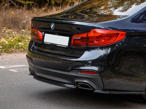 Maxton Design Gloss Piano Black Rear Centre Splitter, Lower Spoiler/Valance for BMW 5 Series G30/G31 M Sport 2017-2020 (Saloon & Touring) - Diffuser Add-On Rear Lip Skirt Bumper Extension - Pre-LCI