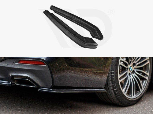 Maxton Design Gloss Black Rear Corner/Side Splitters for BMW 5 Series G30/G31 M Sport 2017-2020 (Saloon & Touring/Estate) - Rear Spats, Skirt Extensions, Valance Add-Ons, Bumper Corner Trims/Extensions - Pair