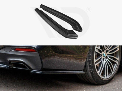 Maxton Design Gloss Black Rear Corner/Side Splitters for BMW 5 Series G30/G31 M Sport 2017-2020 (Saloon & Touring/Estate) - Rear Spats, Skirt Extensions, Valance Add-Ons, Bumper Corner Trims/Extensions - Pair