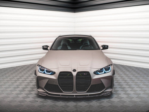 Maxton Design Carbon Fibre Front Bumper Lip Spoiler/Splitter V2 for BMW M3/M4 G8X (G80 G81 G82) – Front Chin Spoiler Valance Air Dam – Fits 2021+ M3 Saloon, M3 Touring, M4 Coupe – Aero Lip Kit