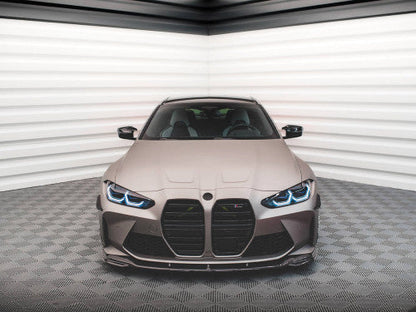 Maxton Design Carbon Fibre Front Bumper Lip Spoiler/Splitter V2 for BMW M3/M4 G8X (G80 G81 G82) – Front Chin Spoiler Valance Air Dam – Fits 2021+ M3 Saloon, M3 Touring, M4 Coupe – Aero Lip Kit